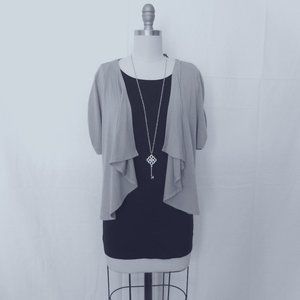 Covington Cardigan Drape Front Grey Size LP